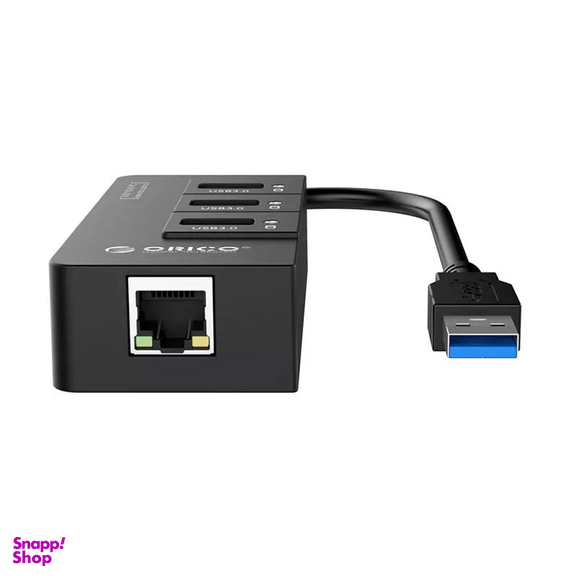 هاب 3 پورت USB 3.0 اوریکو مدل HR01-U3 همراه با پورت RJ45