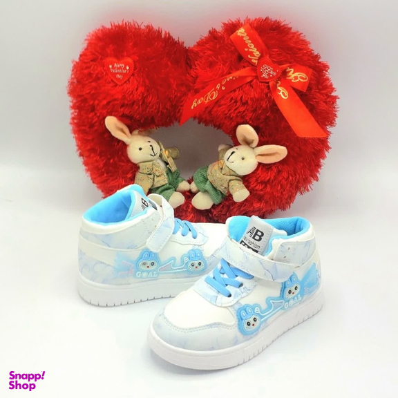 نیم بوت دخترانه مدل RO10219 رنگ سفید آبی