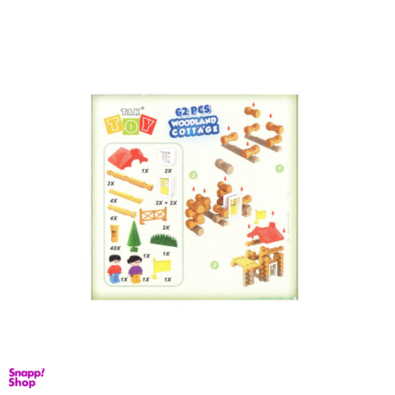 اسباب بازی 62 کلبه جنگلی 62 قطعه TAK TOY WOODLAND COTTAGE 1022