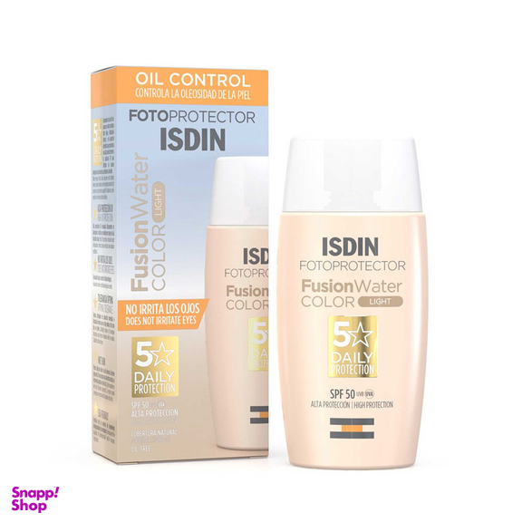 کرم ضد آفتاب رنگی ایزدین SPF 50 مدل فیوژن واتر مناسب برای انواع پوست حجم 50 میلی‌ لیتر