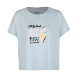 ست تیشرت و شلوارک زنانه رنگ آبی روشن مدل GD-17360256