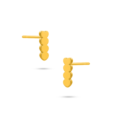 گوشواره طلا 18 عیار زنانه سی گلد گالری مدل قلب آبشاری