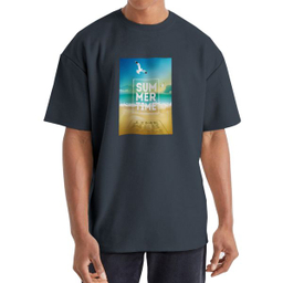 تیشرت اورسایز آستین کوتاه  مردانه نوزده نودیک مدل TS1974 DG