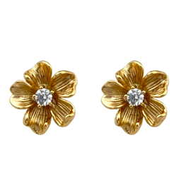 گوشواره زنانه ژوپینگ مدل گل جواهری کد E6029