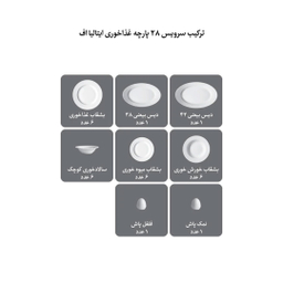 سرویس چینی زرین ۲۸ پارچه طرح هدیه طلایی