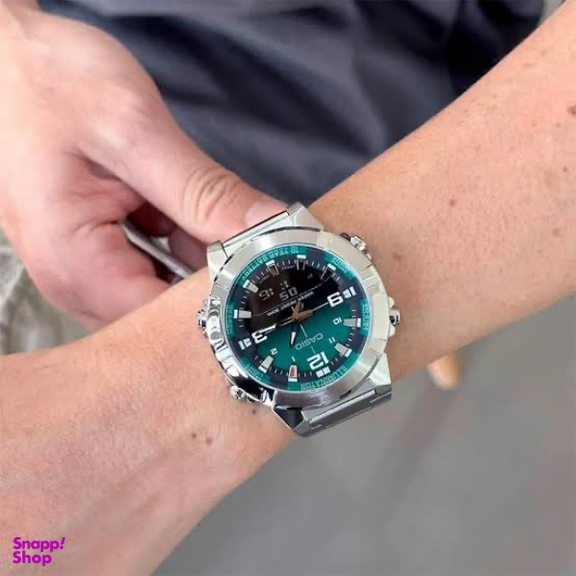 ساعت عقربه ای مردانه کاسیو کد AMW-870DA-3ADF رنگ سبز