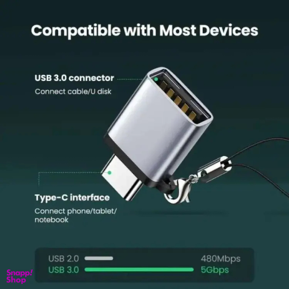 تبدیل USB-C 3.1 Male OTG به USB 3.0 A Female یوگرین مدل US270 کد 50283
