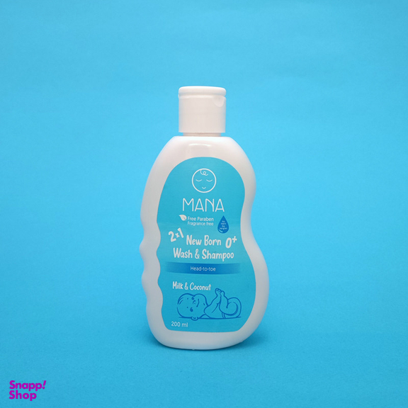 شامپو بچه سر و بدن مانا مدل پروتئین روغن نارگیل و عصاره آلوئه ورا حجم 200 میلی لیتر مجموعه 2 عددی