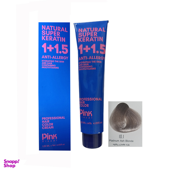 رنگ مو پینک ویژوال شماره 10.1 رنگ بلوند خاکستری پلاتینه حجم 120 میلی لیتر