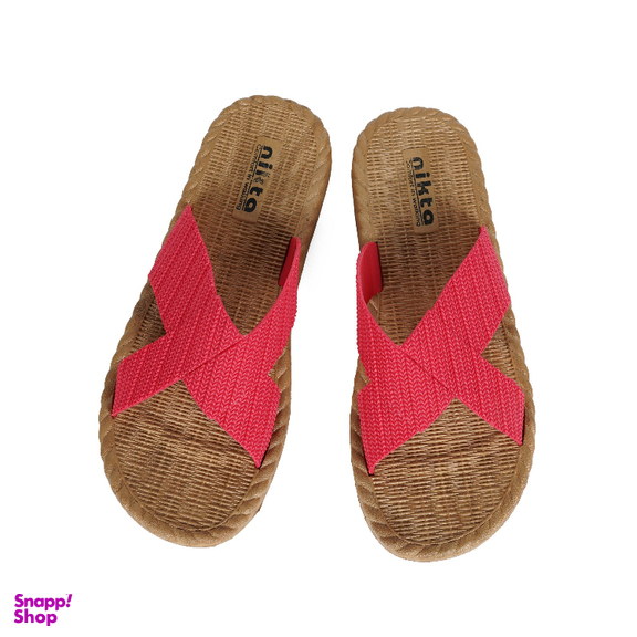 دمپایی زنانه نیکتا مدل حصیری رنگ قرمز