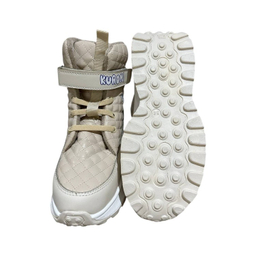 بوت دخترانه مدل کاپشنی طرح کرومی رنگ کرم