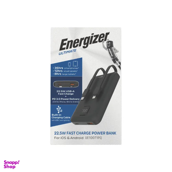 پاوربانک انرجایزر مدل UE10071PQ ظرفیت 10000 میلی آمپر ساعت