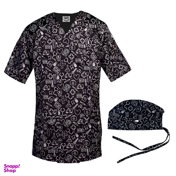 ست کلاه و روپوش پزشکی مردانه تادو مدل SRO22