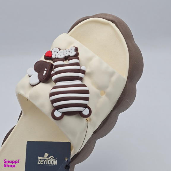 دمپایی زنانه زیتون مدل سارا 421700 رنگ کرم قهوه ای