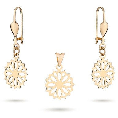 نیم ست طلا 18 عیار زنانه میلی گالری مدل آرمیتا طرح گل کد MT517