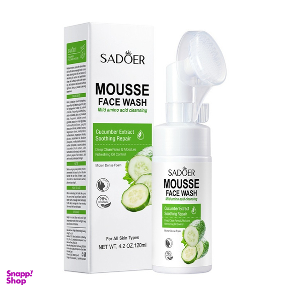 فوم شست و شو صورت سادور مدل خیار و آمینو اسید حجم 120 میلی‌ لیتر