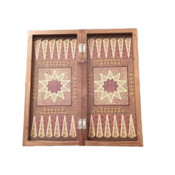 شطرنج و تخته نرد چوب روس طرح خاتم کد 019