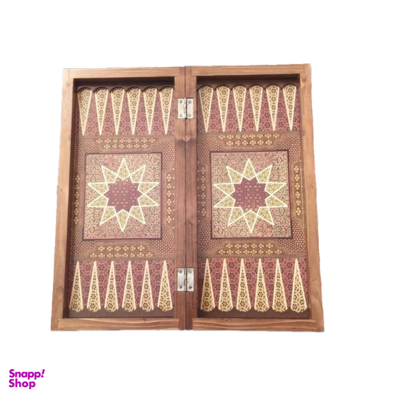 شطرنج و تخته نرد چوب روس طرح خاتم کد 019