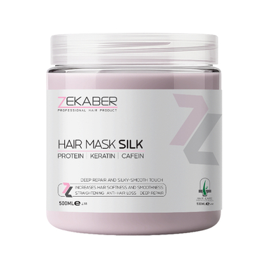 ماسک مو پروتئین زکابر مدل کراتین کافئین حجم 500 میلی لیتر