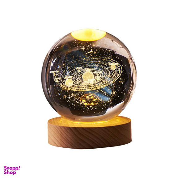 چراغ خواب مدل گوی کریستال طرح منظومه شمسی سایز 8 سانتی متر کد 114