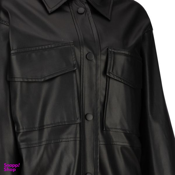 کت چرم زنانه سرژه مدل 232129 رنگ مشکی