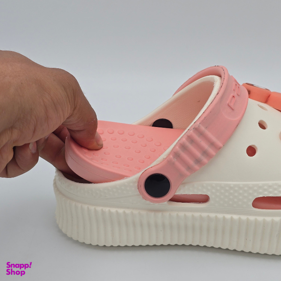 صندل بچگانه پاپا مدل کراکس کد 51649 رنگ کرم صورتی