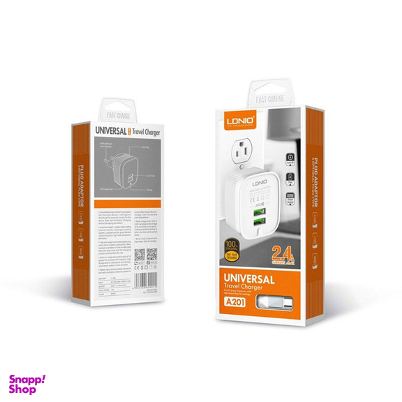 شارژر دیواری الدینیو (Ldino) مدل A201 به همراه کابل تبدیل Micro USB