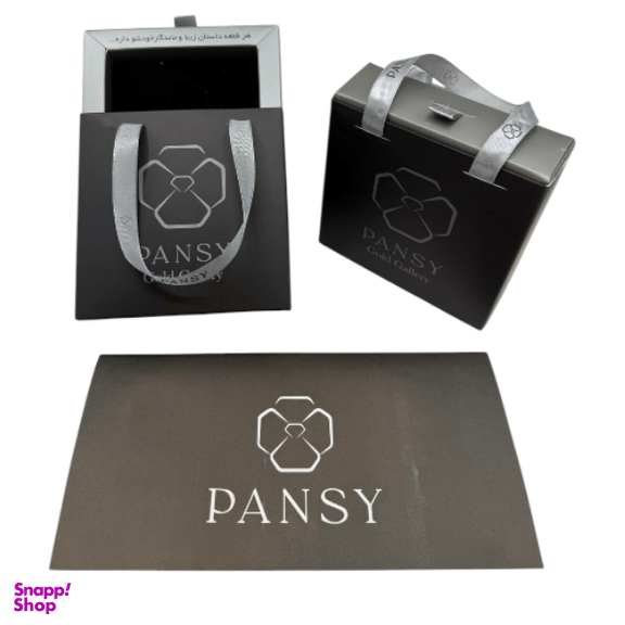 پلاک گردنبند طلا 18 عیار زنانه پانسی طرح انتزاعی مدل PE548