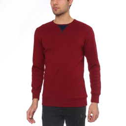 تیشرت راحتی آستین بلند مردانه مدل GD-s-17675361 رنگ زرشکی