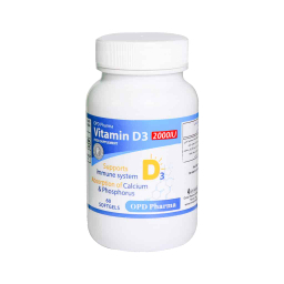 سافت ژل 2000 میلی گرم ویتامین D3 او پی دی فارما بسته 60 عددی