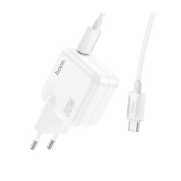 شارژر دیواری 30 وات هوکو مدل C112A PD به همراه کابل تبدیل Type-C