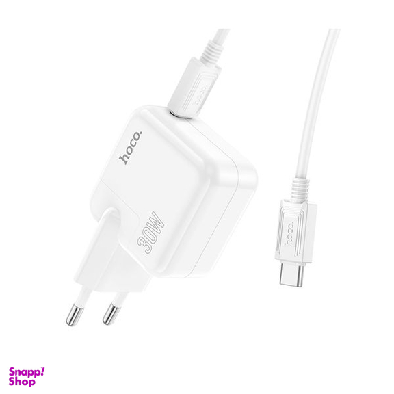 شارژر دیواری 30 وات هوکو مدل C112A PD به همراه کابل تبدیل Type-C