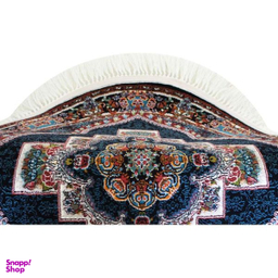 فرش ماشینی گرد مدل ناردون 101 رنگ سرمه‌ ای