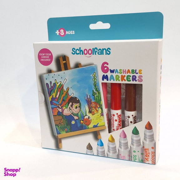 ماژیک رنگ آمیزی 6 رنگ اسکول فنس مدل قابل شست و شو