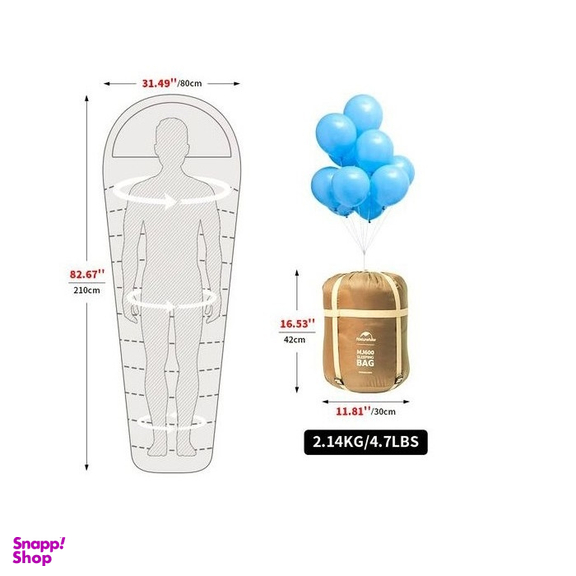 کيسه خواب 32- درجه نیچرهایک مدل Mujin Mummy Cotton Sleeping Bag کد CNK2300SD014
