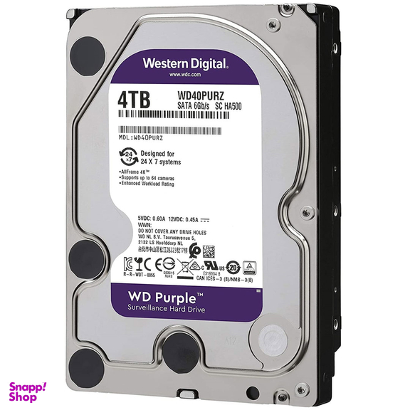 هارد دیسک اینترنال وسترن دیجیتال مدل Purple WD40PURX ظرفیت 4 ترابایت