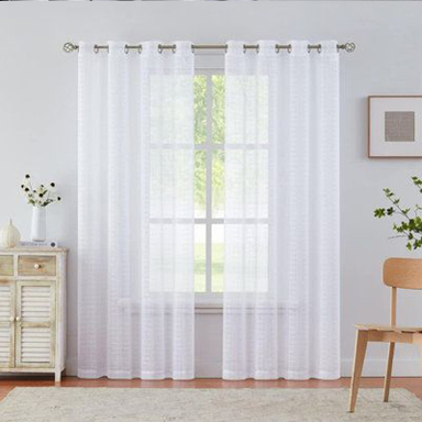 پرده مدل پانچ حریر شاین ساده سایز 150x280 سانتیمتر