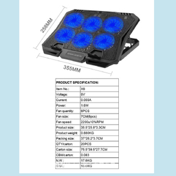 پایه خنک کننده لپ تاپ گیمینگ پد مدل دیجیتالی کد X6A