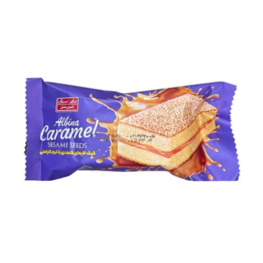 کیک کارامل کنجدی شیرین عسل وزن 40 گرم
