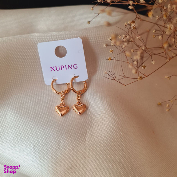 گوشواره زنانه ژوپینگ مدل حلقه ای قلب قلبی