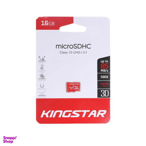 کارت حافظه microSDHC کینگ استار مدل 580X کلاس 10 استاندارد UHS-I U1 سرعت 85MBps ظرفیت 16 گیگابایت