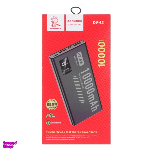 پاوربانک فست شارژ مدل Denmen 22.5W DP43 ظرفیت 10000 میلی آمپر ساعت