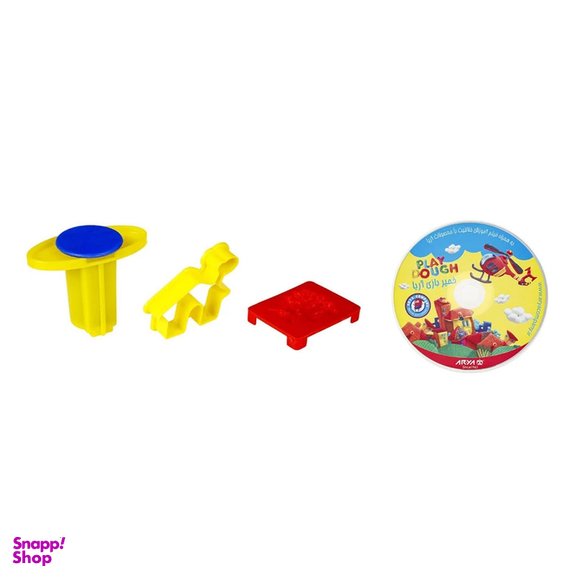 خمیر بازی 10 رنگ سطلی آریا به همراه دی وی دی کد 1068