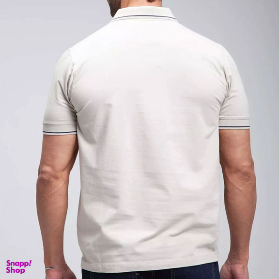 تیشرت مردانه ست من مدل یقه دار نیم زیپ کد TY174 رنگ کرم