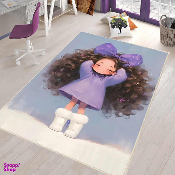 فرش ماشینی چاپی اتاق کودک طرح فرفری کد kids.9022