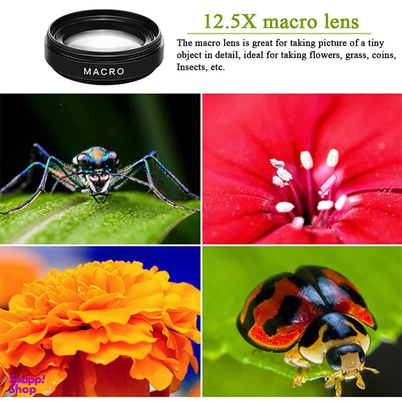 لنز دوربین گوشی موبایل تیراکس مدل Apexel 0.45X Wide-Angle And 12.5X Macro Lens بسته 2 عددی