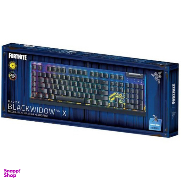کیبورد باسیم مخوص بازی ریزر مدل Blackwidow V4 X Fortnite Yellow Switches کد 13