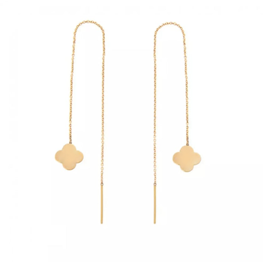 گوشواره طلا 18 عیار زنانه اپال گلد مدل بخیه ای ونکلیف توپر 00145