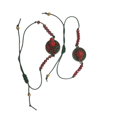 دستبند دخترانه طرح انار یلدایی کد 31303 بسته ۲ عددی