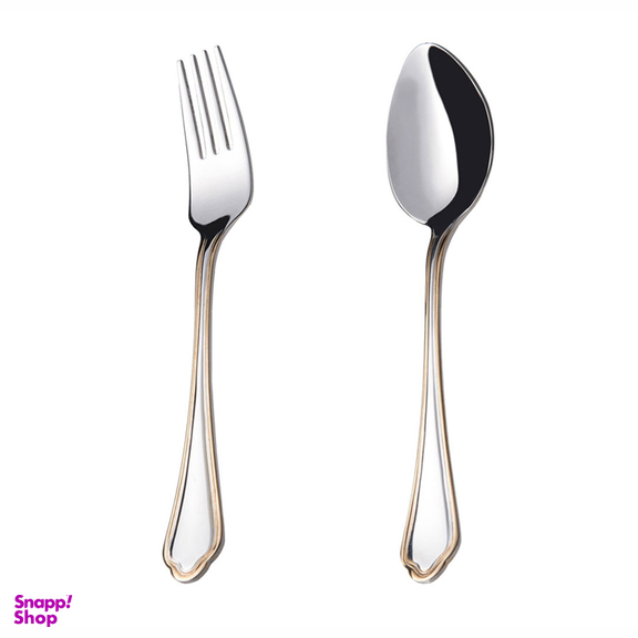 سرویس قاشق و چنگال 12 پارچه ناب استیل مدل ونیز